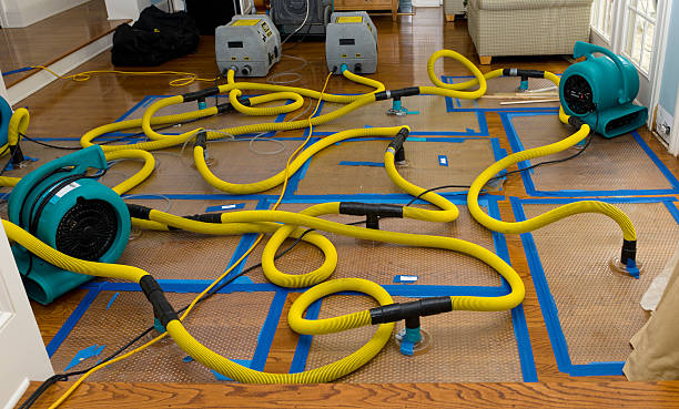Professional Basement Flood Cleanup technician working in Mounds, OK